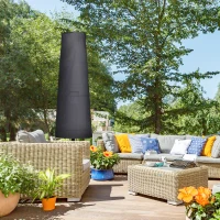 Outsunny Outdoor Large Umbrella Cover Patio Cantilever Banana Parasol Protector Weather Resistant Black(m-1)