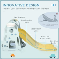 Qaba 4 in 1 Toddler Slide and Swing Set with Adjustable Seat Height and Basketball Hoop, Freestanding Kids Climber Slide Playset with Basket Ball for Indoor Playground 18-60 Months(m-6)