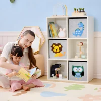 Qaba Toy Storage Organizer with 3 Nonwoven-Fabric Drawers for Children's Room, Playroom, Hallway, White(m-1)