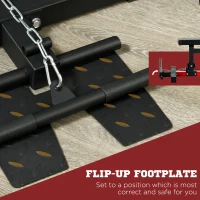 Soozier Lat Pull Down Machine, High / Low Pulley Machine with Adjustable Seat and Flip-Up Footplate, Red(m-7)