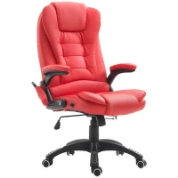 HOMCOM Adjustable Heated Ergonomic Massage Office Chair Swivel Vibrating High Back Faux Leather Executive Chair(m-13)