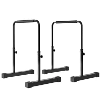 Soozier Push Up Bars, Adjustable Dip Station Parallel Bars with 4 Height Levels for Home Gym Fitness Workout(m-9)