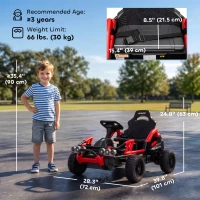 Qaba 24V Electric Car for Kids with Dual 550W Motors, Remote Control, Soft Start, Metal Front Bumper, Max 5Mph, for Age 3+(m-3)