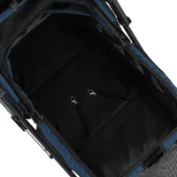PawHut Foldable Pet Stroller for Small Dogs and Cats with 4 Wheels, Mesh Windows, Brake, Removable Pad, Storage Tray, Dark Blue(m-11)