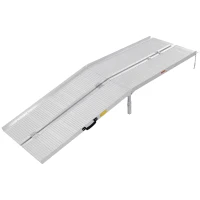HOMCOM 8ft Wheelchair Ramp Foldable Portable Scooter Mobility Easy Access Carrier Ramp with Carrying Handle Aluminum Alloy(m-11)