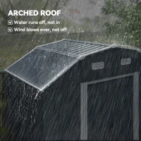 Outsunny 8' x 4' Galvanized Outdoor Storage Shed, Garden Shed with Adjustable Shelves, Double Sliding Doors and Vents(m-6)