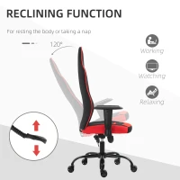 Vinsetto High Back Racing Style Gaming Office Chair Home Computer Task Chair with Armrest, Seat on Wheels, Tilt,  Red(m-17)