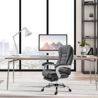 Vinsetto Home Office Chair Computer Chair with Retractable Footrest Adjustable Height Reclining Function Dark Gray(m-19)