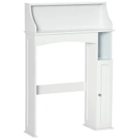 kleankin Over The Toilet Storage, Bathroom Organizer with Adjustable Inner Shelf, and Door Cabinet, White(m-1)
