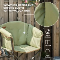 Outsunny Folding Camping Chair, Padded Director Chair with Side Table and Cup Holder, Portable for Picnic, Beach, Hiking, Travel, Green(m-4)