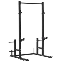 Soozier Power Rack with Pull up Bar and Adjustable Barbell Rack, Heavy-Duty Power Tower Strength Training Equipment for Home Gym(m-1)