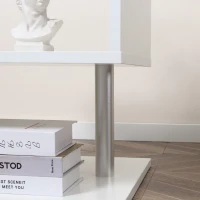 HOMCOM Wooden S Shape End Table 3 Tier Storage Shelves Organizer Living Room Side Table Desk White(m-7)