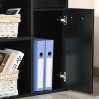 HOMCOM 180° Rotating Home Office Corner Desk Storage Shelf Cabinet Black(m-10)