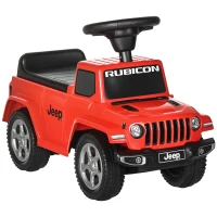 Aosom Kids Ride on Push Car, with Engine Sounds & Under-Seat Storage, Foot-to-Floor Ride on Sliding Car with Horn, Red(m-11)
