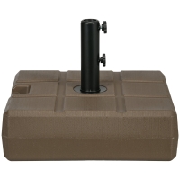 Outsunny Umbrella Stand for 1.5", or 1.9" Umbrella Poles, Fillable Umbrella Base, Brown