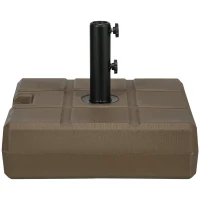 Outsunny Umbrella Stand for 1.5", or 1.9" Umbrella Poles, Fillable Umbrella Base, Brown(m-1)