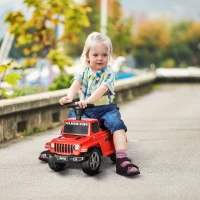 Aosom Kids Ride on Push Car, with Engine Sounds & Under-Seat Storage, Foot-to-Floor Ride on Sliding Car with Horn, Red(m-2)