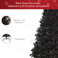 HOMCOM 7ft Artificial Christmas Tree Holiday Home Indoor Decoration with Automatic Open, Black(m-6)