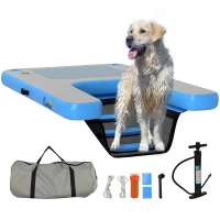 PawHut Floating Boat Ramp for Swimming Pets Up to 300 lbs, for Pool, Lake, Boat, Dock(m-9)