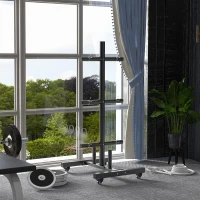 Soozier 2 Inch Weight Plate Rack, Plate Rack Holder For Olympic Weight Plates and Bars, with 4 Transport Wheels and 6 Fasten Clamps, 440 lbs. Capacity, Black(m-10)