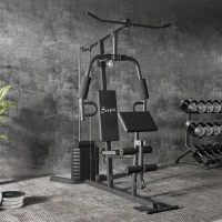 Soozier Home Gym System, Multifunction Workout Station with 100Lbs Weight Stack, 100Lbs Resistance for Full Body Workout Machine(m-9)