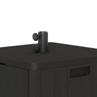 Outsunny Patio Umbrella Weighted Base with Table Tray, Heavy Duty Umbrella Base with Wheels Handles, 176lbs with Stand Filling, Patio Umbrella Stand Base for Garden Poolside, Black(m-9)