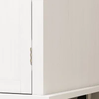 HOMCOM Modern Rolling Kitchen Island Cart with Spice Rack, Distressed White(m-8)