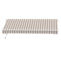 Outsunny 12' x 8' Retractable Awning Patio Awnings Sun Shade Shelter with Manual Crank Handle, Beige(m-11)