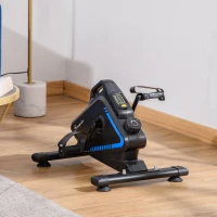 Soozier Under Desk Bike Pedal Exerciser Magnetic Mini Exercise Bike 5 Levels Adjustable Resistance Rehabilitation with LCD Display for Home/Office, Blue/Black(m-2)