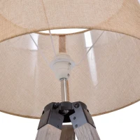 HOMCOM Multifunctional Floor Lamp with Shelf Height Adjustable Standing Lamp, Wood, and Beige(m-10)