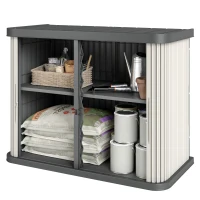 Outsunny 127 Gallon Outdoor Storage Cabinet, UV Resistant Garden Storage Container for Patio, Porch, Poolside, Grey(m-2)