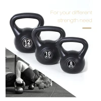 Soozier 26lb Fitness Kettlebell, Plastic Exercise Weight, Weightlifting Tools with Sand, Handle, Noise Reduction for Home, Gym(m-7)