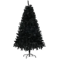 HOMCOM 5ft Artificial Christmas Trees with Auto Open and Steel Base, Black(m-9)