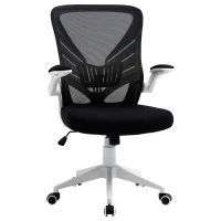 Vinsetto Mid-Back Mesh Home Office Chair Computer Task Ergonomic Desk Chair with Lumbar Back Support, Flip-Up Arm, and Adjustable Height, Black(m-11)
