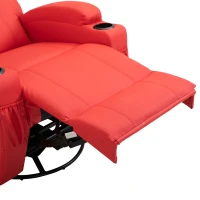 HomCom Faux Leather Heated Massage Recliner Chair with Remote - Bright Red(m-8)