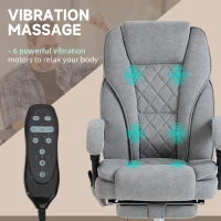 Vinsetto Massage Office Chair, Reclining Computer Chair with Adjustable Height and Footrest, Grey(m-4)