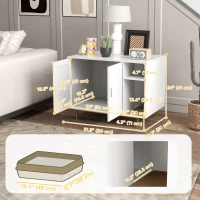 PawHut Cat Litter Box Enclosure, Hidden Litter Box with Scratching Pad, Storage, for Living Room, Bedroom, 31.5" x 20" x 24"(m-3)