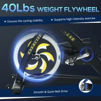 Soozier Stationary Fitness Exercise Bike with 40lbs Flywheel Cycling Cardio Workout  Belt Drive Racing Machine with Adjustable Resistance for Home Gym(m-5)