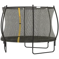 Soozier 8ft Outdoor Trampoline with Net Enclosure, Curved Poles and Safety Pad, ASTM Approved, Black(m-1)