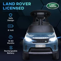 Qaba 2 in 1 Land Rover Licensed 6V Ride on Car Sliding Car Battery Powered Electric Car w/ Headlights Music Horn, Light Blue(m-5)