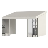 Outsunny 10' x 13' Wall Pergola, Outdoor Gazebo with 2 Curtains and 2 Nettings, UV Resistant, for Patio, Deck,  Beige(m-2)