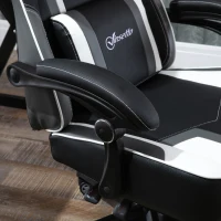 Vinsetto High Back Gaming Chair, Racing Style Ergonomic Computer Desk Chair with Adjustable Height, Retractable Footrest, Headrest and Lumbar Support, Grey(m-9)