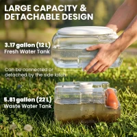 Outsunny Porta Potty, 5.8 Gallon Portable Toilet with Level Indicator and Anti-Leak Pump for Camping, Boating, Hiking, Travel, RV(m-4)