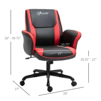 Vinsetto Ergonomic Racing Gaming Chair Faux Leather Office Computer Desk Chair with Mid Back, Armrest, and Adjustable Height, Red(m-3)