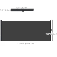 Outsunny 13' x 6' Retractable Side Awning, Outdoor Privacy Screen for Garden, Hot Tub, Balcony, Terrace, Pool, Black(m-3)