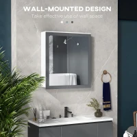 kleankin Bathroom Storage Cabinet Set, Wall Mounted Medicine Cabinet, Bathroom Cabinet with Adjustable Shelves, White & Grey(m-7)