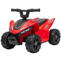 Qaba Kids ATV, 6V Battery Powered Kids Quad with 4 Wheeler, Handlebar Button Control, Max 1.2MPH, Max 55lbs Load, Red(m-1)