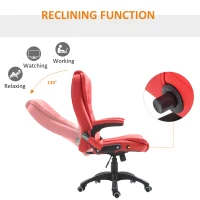 HOMCOM Adjustable Heated Ergonomic Massage Office Chair Swivel Vibrating High Back Faux Leather Executive Chair(m-18)