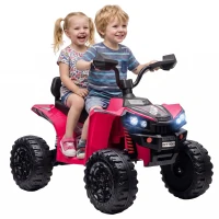 Qaba 24V 2 Seater Ride On Toys, Kids ATV 4 Wheeler with Dual Motors, High & Low Speed for Boys Girls Aged 3-8 Years, Pink(m-11)