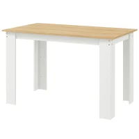 HOMCOM 47" Dining Table for 4-6 People, Modern Rectangular Kitchen Table for Dining Room, Living Room, Oak and White(m-1)